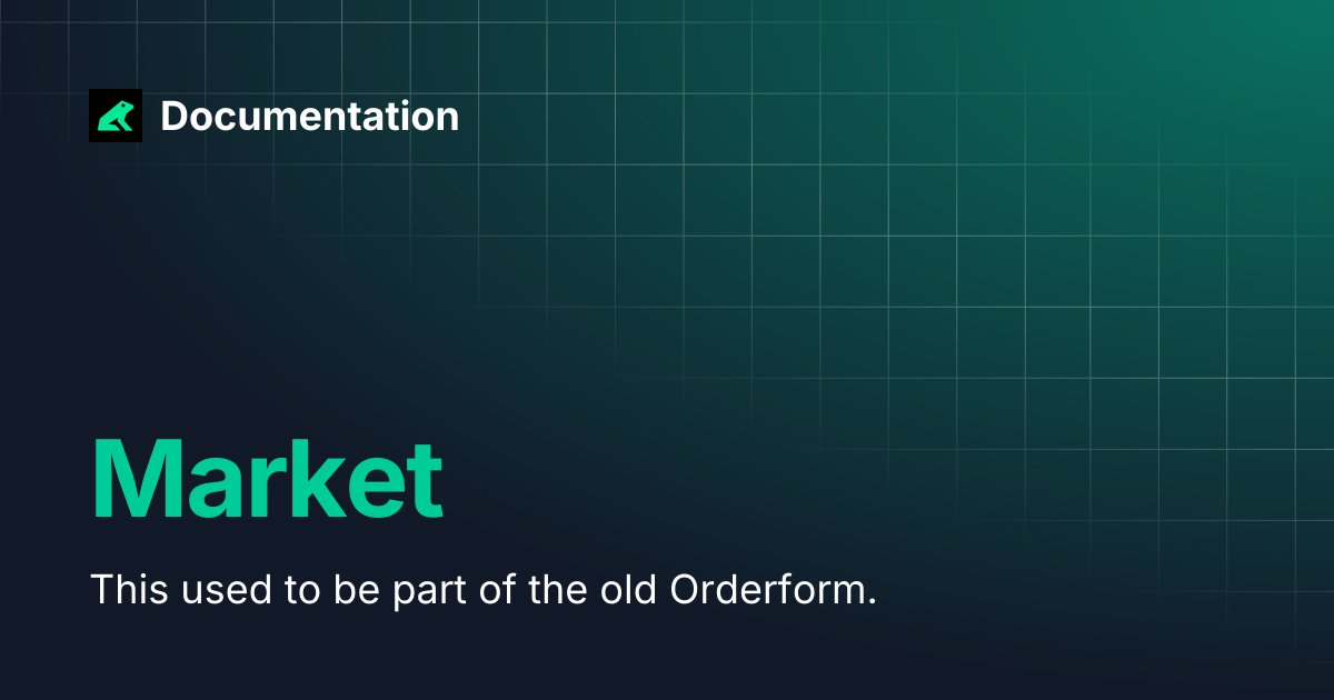 Market | Documentation
